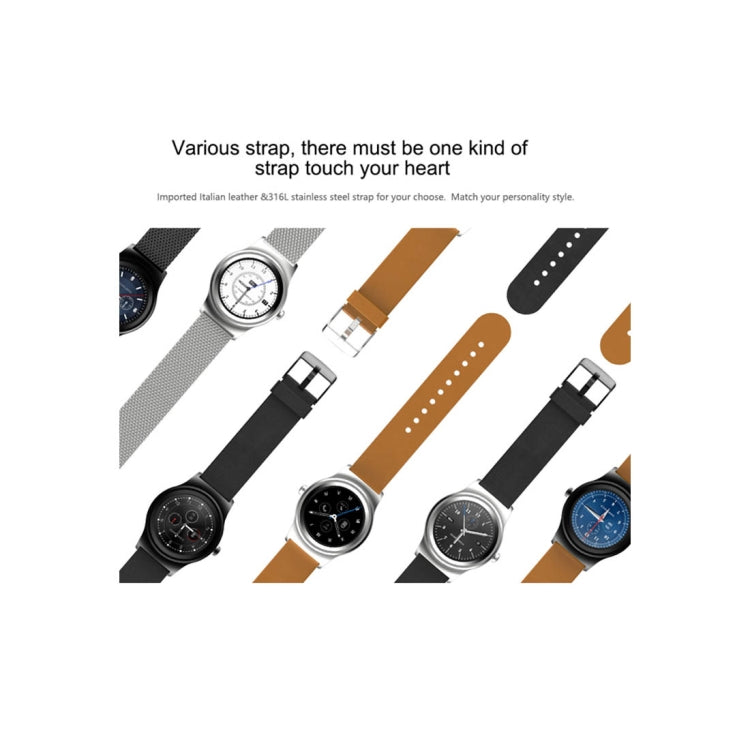 SMA-Round 1.28 inch Color Touch Screen Bluetooth Smart Watch, Waterproof, Support Voice Control / Heart Rate Monitor / Sleep Monitor / Bluetooth Camera, Compatible with Android and iOS System, SMA-Round/Black Steel Strap, SMA-Round/Orange Leather Strap