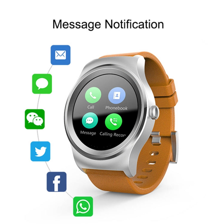 SMA-Round 1.28 inch Color Touch Screen Bluetooth Smart Watch, Waterproof, Support Voice Control / Heart Rate Monitor / Sleep Monitor / Bluetooth Camera, Compatible with Android and iOS System, SMA-Round/Black Steel Strap, SMA-Round/Orange Leather Strap