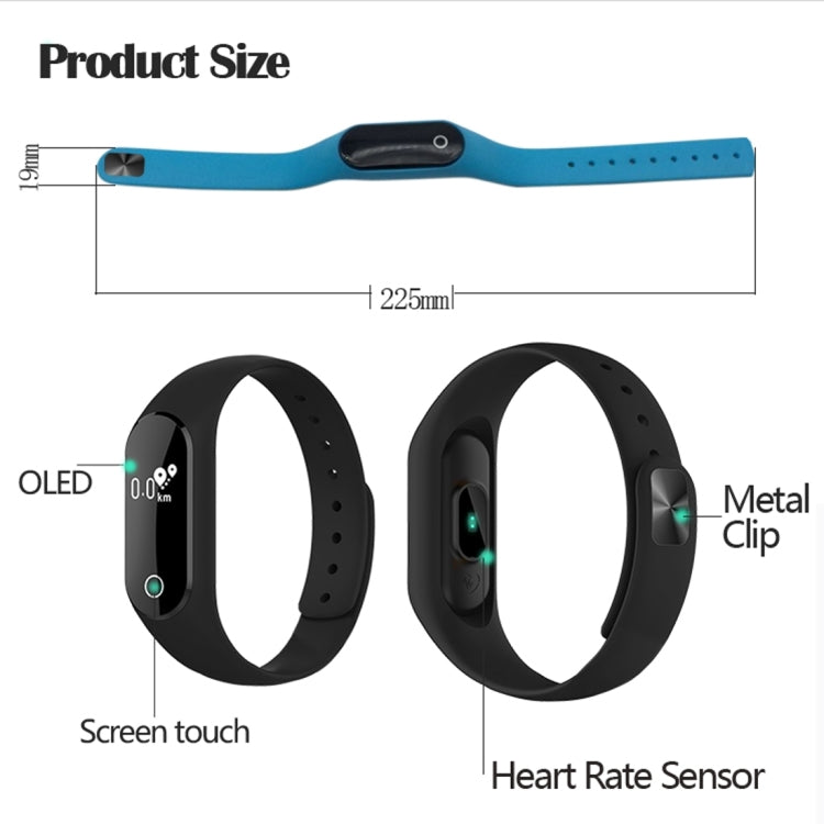 TLW25 0.42 inch OLED Display Bluetooth Smart Bracelet, IP66 Waterproof, Support Heart Rate Monitor / Pedometer / Calls Remind / Sleep Monitor / Sedentary Reminder / Alarm / Remote Capture, Compatible with Android and iOS Phones