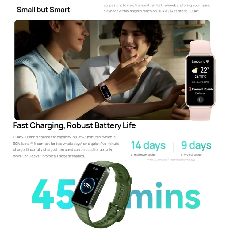 HUAWEI Band 8 NFC 1.47 inch AMOLED Smart Watch, Support Heart Rate / Blood Pressure / Blood Oxygen / Sleep Monitoring, HUAWEI Band 8 NFC