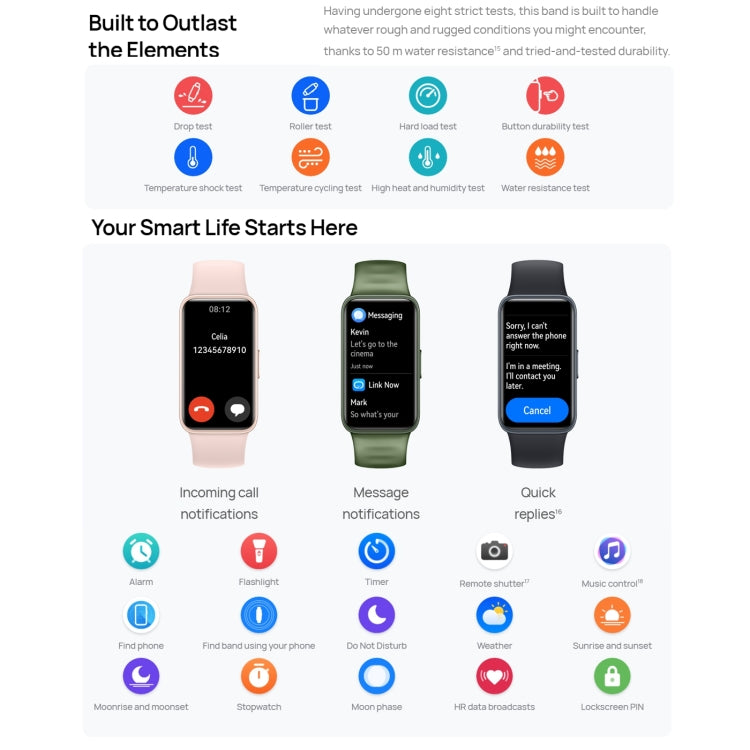 HUAWEI Band 8 NFC 1.47 inch AMOLED Smart Watch, Support Heart Rate / Blood Pressure / Blood Oxygen / Sleep Monitoring