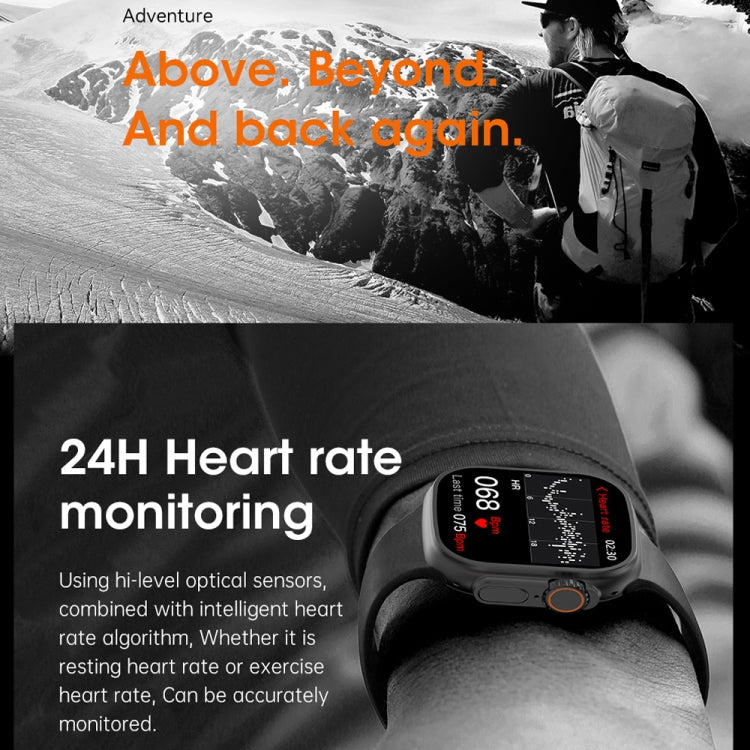 WIWU SW01 Ultra 1.9 inch IPS Screen IP68 Waterproof Bluetooth Smart Watch, Support Heart Rate Monitoring