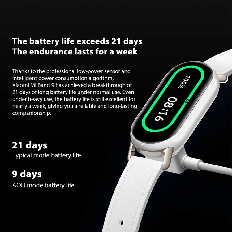 Original Xiaomi Mi Band 9 1.62 inch AMOLED Screen 5ATM Waterproof Smart Watch, Support Blood Oxygen / Heart Rate Monitor