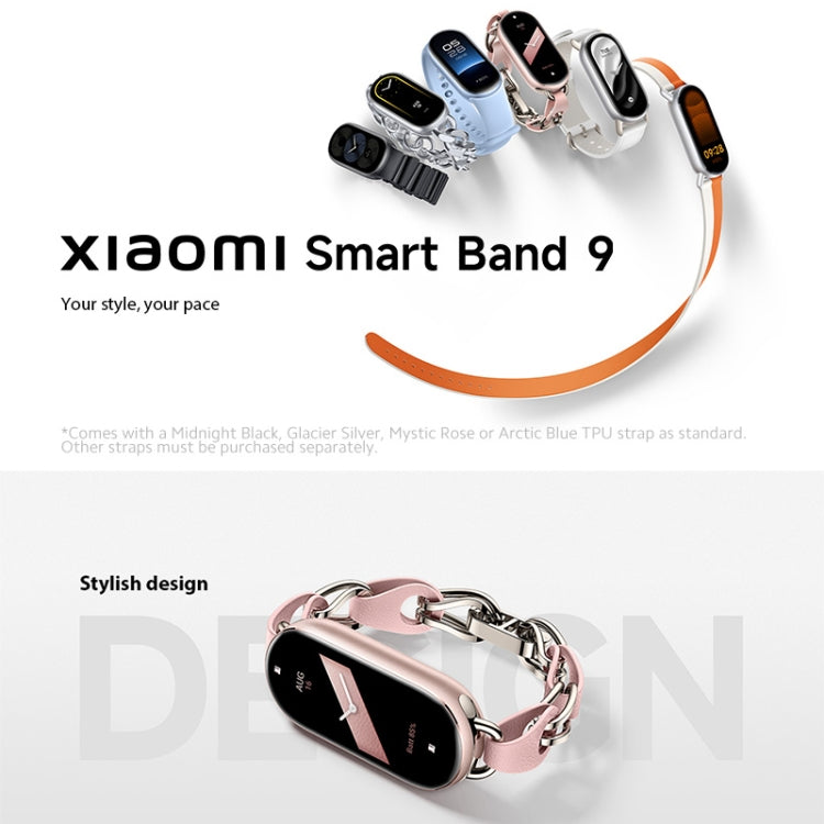 Original Xiaomi Smart Band 9 Global 1.62 inch AMOLED Screen 5ATM Waterproof Smart Watch, Support Blood Oxygen / Heart Rate Monitor