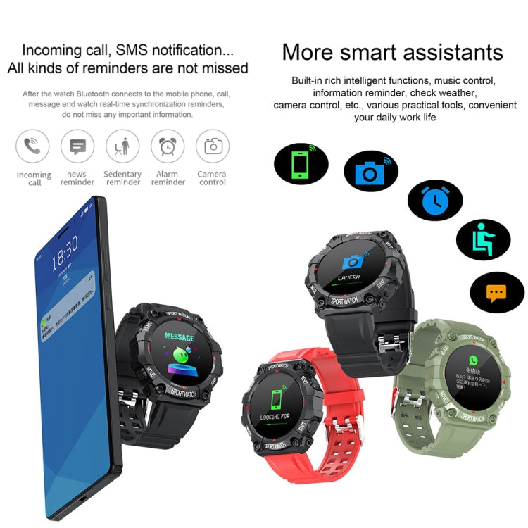 FD68 1.3 inch Color Round Screen Sport Smart Watch, Support Heart Rate / Multi-Sports Mode