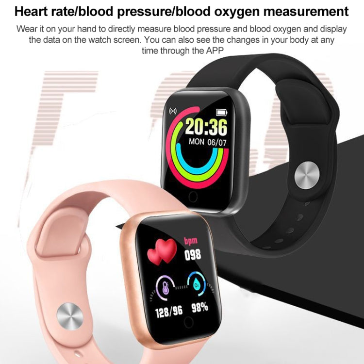 Y68 1.44 inch Smart Watch, Support Heart Rate Blood Pressure Blood Oxygen Monitoring