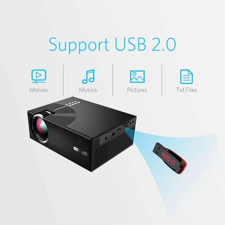 Cheerlux C7 1800 Lumens 800 x 480 720P 1080P HD WiFi Smart Projector, Support HDMI / USB / VGA / AV