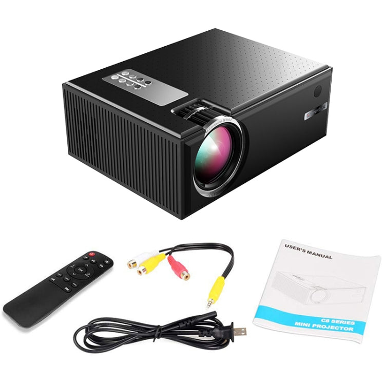 Cheerlux C8 1800 Lumens 1280x800 720P 1080P HD WiFi Sync Display Smart Projector, Support HDMI / USB / VGA / AV