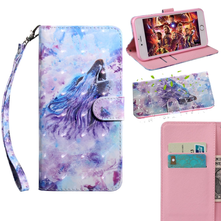 3D Painting Pattern Coloured Drawing Horizontal Flip TPU + PU Leather Case with Holder & Card Slots & Wallet, Series 3