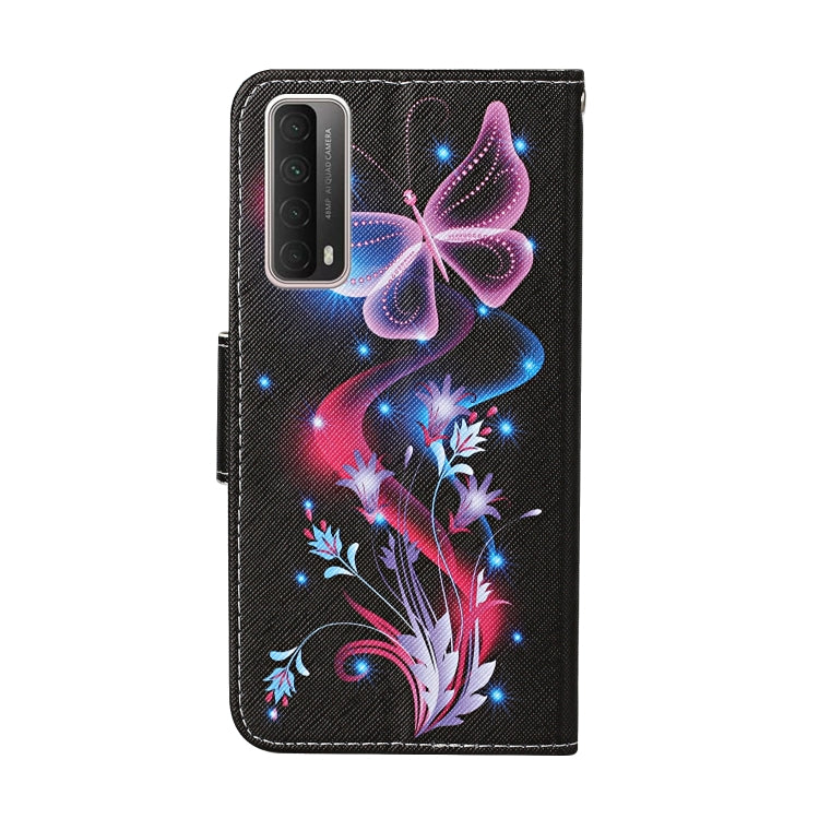 Colored Drawing Pattern Horizontal Flip Leather Case with Holder & Card Slots & Wallet, For Huawei P Smart 2021 / Y7a