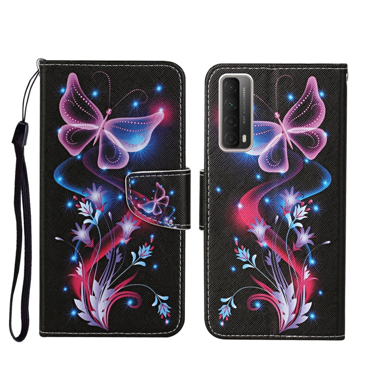 Colored Drawing Pattern Horizontal Flip Leather Case with Holder & Card Slots & Wallet, For Huawei P Smart 2021 / Y7a