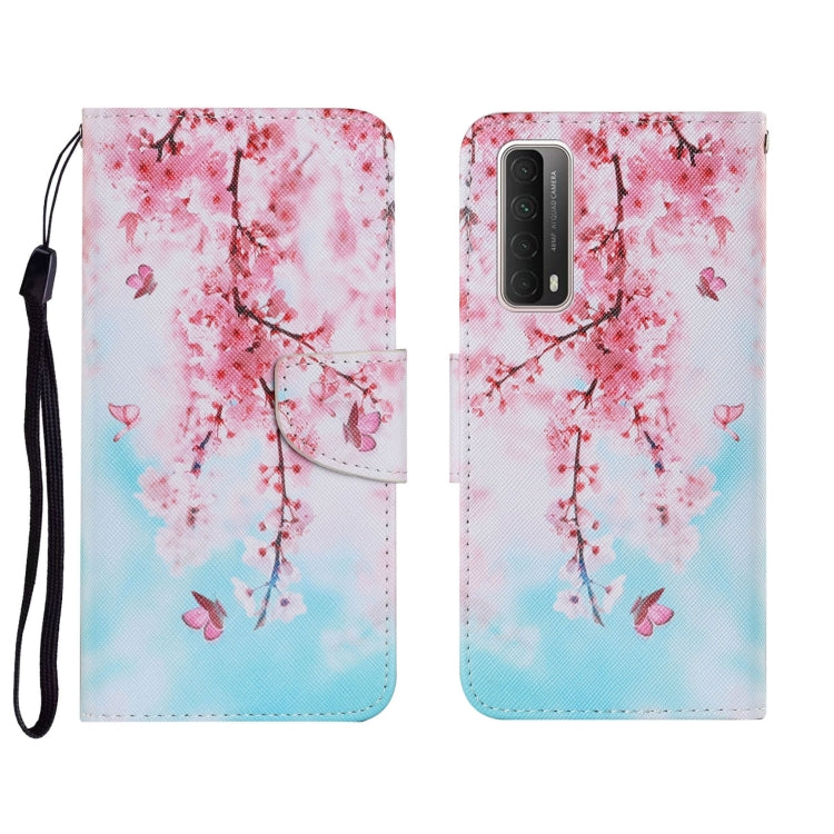 Coloured Drawing Pattern Horizontal Flip PU Leather Case with Holder & Card Slots & Wallet & Lanyard, For Huawei P Smart 2021 / Y7a