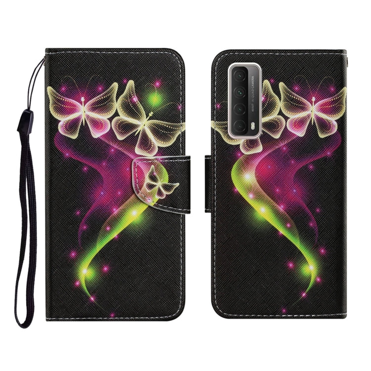 Coloured Drawing Pattern Horizontal Flip PU Leather Case with Holder & Card Slots & Wallet & Lanyard