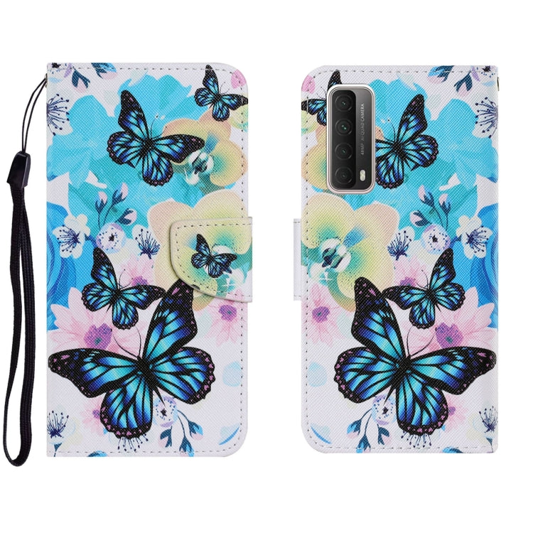 Coloured Drawing Pattern Horizontal Flip PU Leather Case with Holder & Card Slots & Wallet & Lanyard