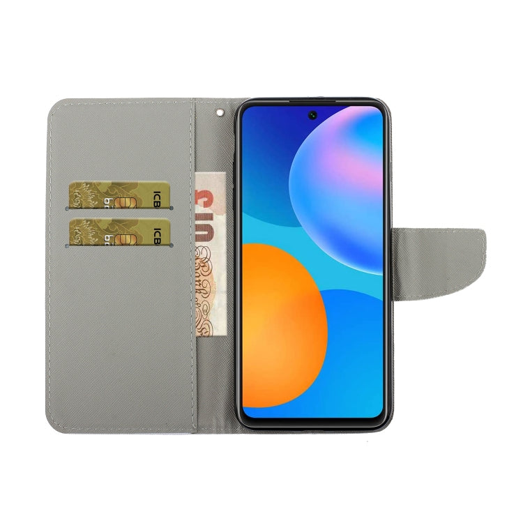 Coloured Drawing Pattern Horizontal Flip PU Leather Case with Holder & Card Slots & Wallet & Lanyard, For Huawei P Smart 2021 / Y7a