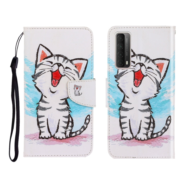 Colored Drawing Horizontal Flip Leather Case with Holder & Card Slot & Wallet, For Huawei P Smart 2021 / Y7a