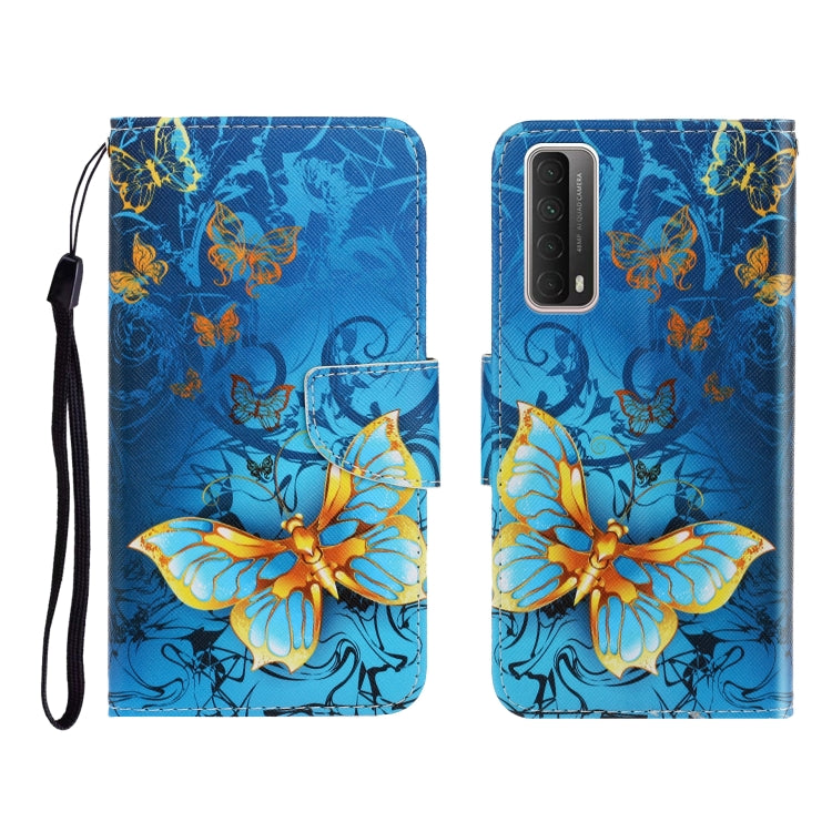 Colored Drawing Horizontal Flip Leather Case with Holder & Card Slot & Wallet, For Huawei P Smart 2021 / Y7a