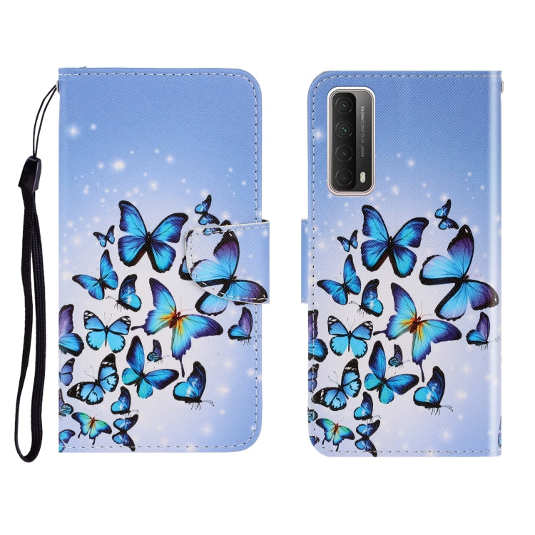 Colored Drawing Horizontal Flip Leather Case with Holder & Card Slot & Wallet, For Huawei P Smart 2021 / Y7a