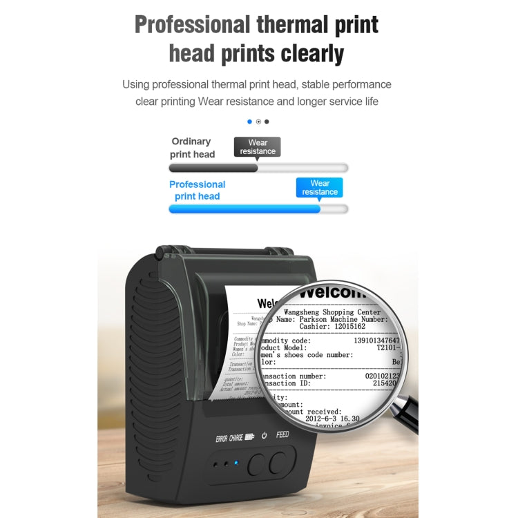 5811DD 58mm Bluetooth 4.0 Portable Thermal Bluetooth Receipt Printer,