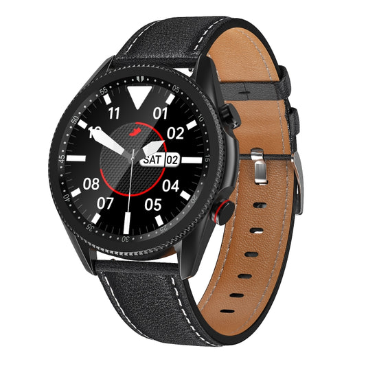 M98 1.28 inch IPS Color Screen IP67 Waterproof Smart Watch, Support Sleep Monitor / Heart Rate Monitor / Bluetooth Call, Style:Leather Strap