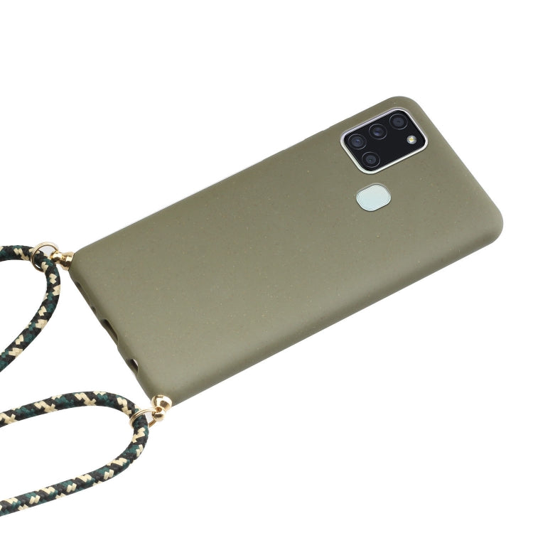 Wheat Straw Material + TPU Protective Case with Lanyard, For Samsung Galaxy A21s, For Samsung Galaxy A51