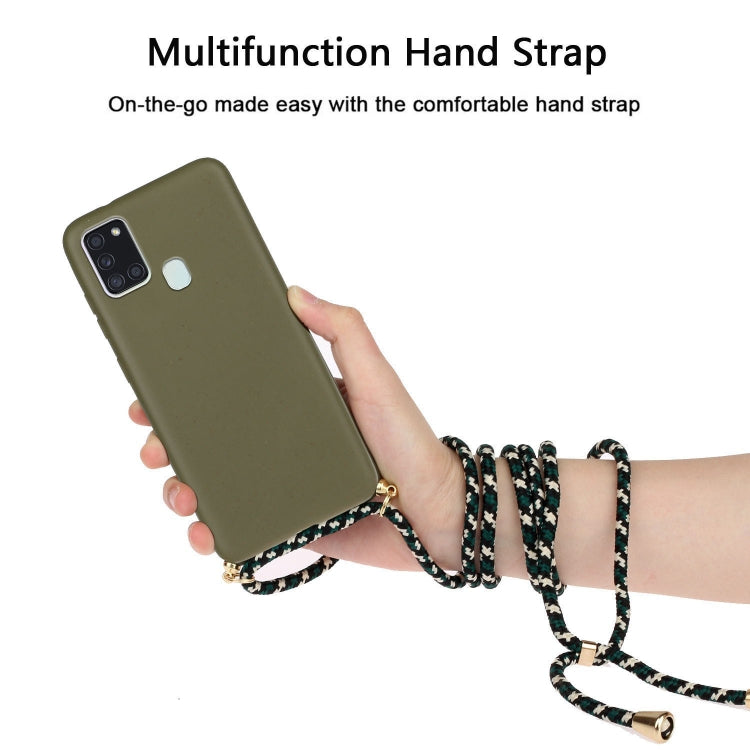 Wheat Straw Material + TPU Protective Case with Lanyard, For Samsung Galaxy A21s, For Samsung Galaxy A51