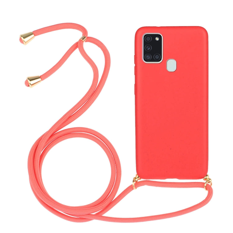 Wheat Straw Material + TPU Protective Case with Lanyard, For Samsung Galaxy A21s, For Samsung Galaxy A51