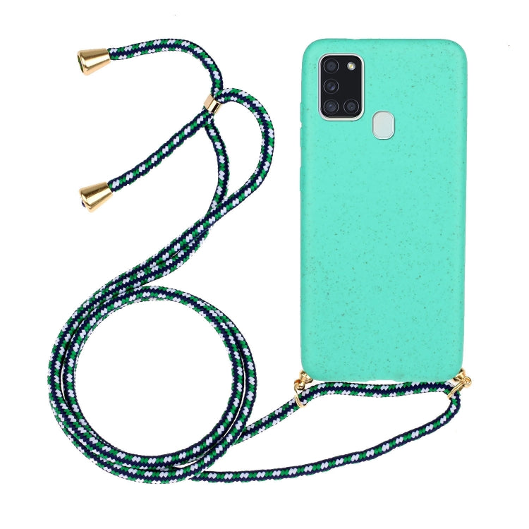 Wheat Straw Material + TPU Protective Case with Lanyard, For Samsung Galaxy A21s, For Samsung Galaxy A51