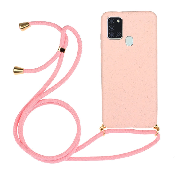 Wheat Straw Material + TPU Protective Case with Lanyard, For Samsung Galaxy A21s, For Samsung Galaxy A51