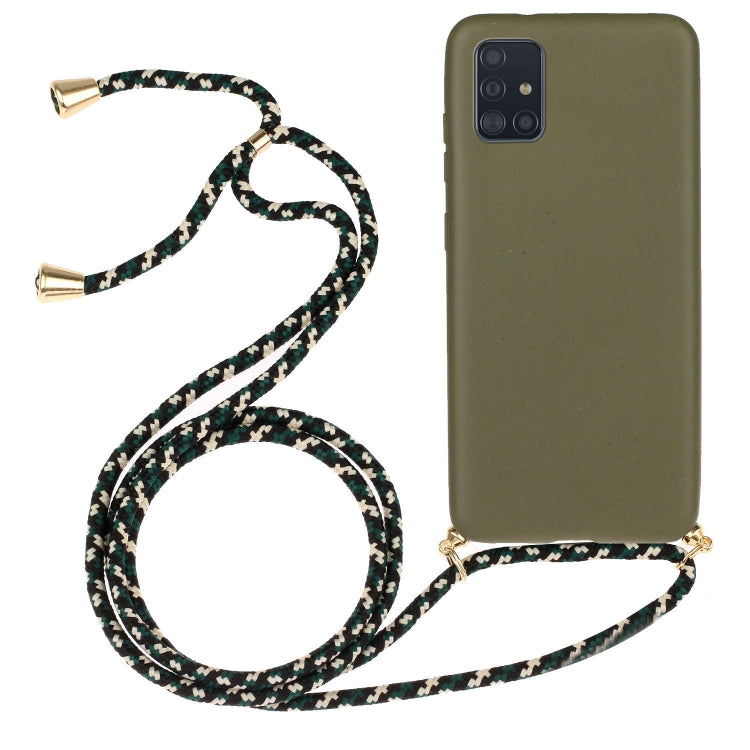 Wheat Straw Material + TPU Protective Case with Lanyard, For Samsung Galaxy A21s, For Samsung Galaxy A51