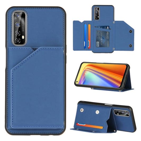 Skin Feel PU + TPU + PC Back Cover Shockproof Case with Card Slots & Holder & Photo Frame, For OPPO Realme 7, For Samsung Galaxy A50 & A30s & A50s, For OPPO Realme C11, For Samsung Galaxy A70 & A70s, For OPPO Realme C15, For Samsung Galaxy M60s & A81