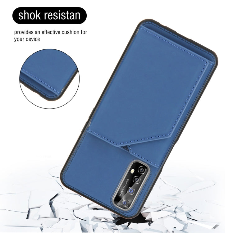 Skin Feel PU + TPU + PC Back Cover Shockproof Case with Card Slots & Holder & Photo Frame, For OPPO Realme 7, For Samsung Galaxy A50 & A30s & A50s, For OPPO Realme C11, For Samsung Galaxy A70 & A70s, For OPPO Realme C15, For Samsung Galaxy M60s & A81