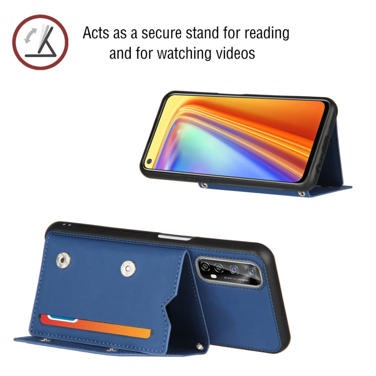 Skin Feel PU + TPU + PC Back Cover Shockproof Case with Card Slots & Holder & Photo Frame, For OPPO Realme 7, For Samsung Galaxy A50 & A30s & A50s, For OPPO Realme C11, For Samsung Galaxy A70 & A70s, For OPPO Realme C15, For Samsung Galaxy M60s & A81