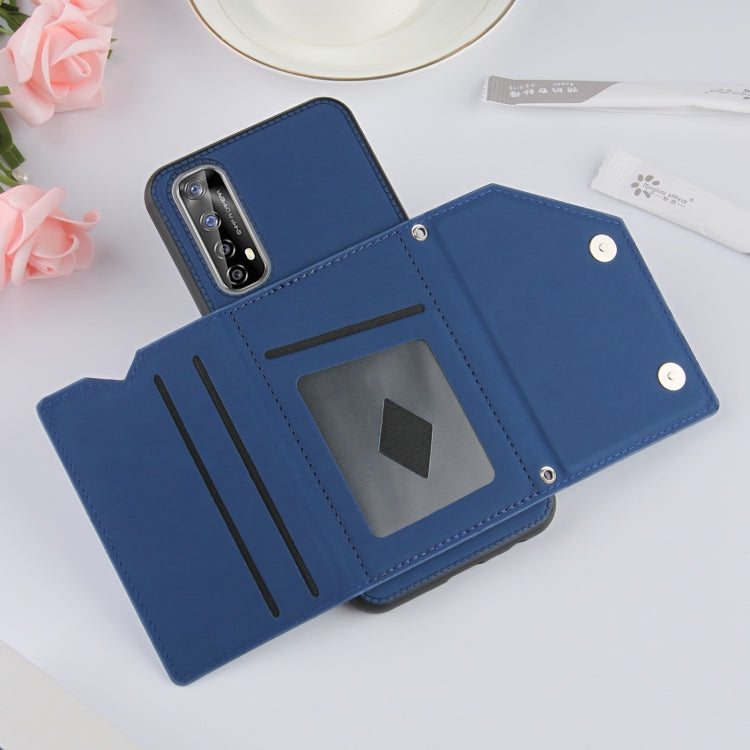 Skin Feel PU + TPU + PC Back Cover Shockproof Case with Card Slots & Holder & Photo Frame, For OPPO Realme 7, For Samsung Galaxy A50 & A30s & A50s, For OPPO Realme C11, For Samsung Galaxy A70 & A70s, For OPPO Realme C15, For Samsung Galaxy M60s & A81