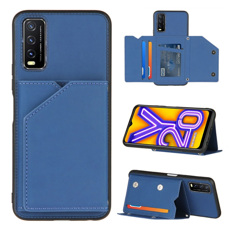 Skin Feel PU + TPU + PC Back Cover Shockproof Case with Card Slots & Holder & Photo Frame, For Huawei P40 Lite & Nova 6 SE, For Samsung Galaxy S20 FE, For vivo Y20, For Samsung Galaxy S20 Ultra