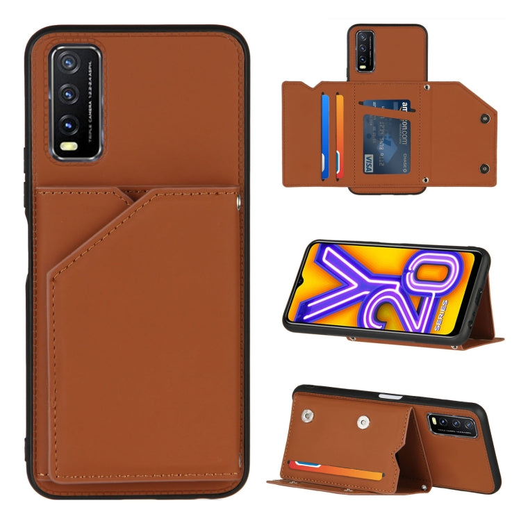 Skin Feel PU + TPU + PC Back Cover Shockproof Case with Card Slots & Holder & Photo Frame, Series 1