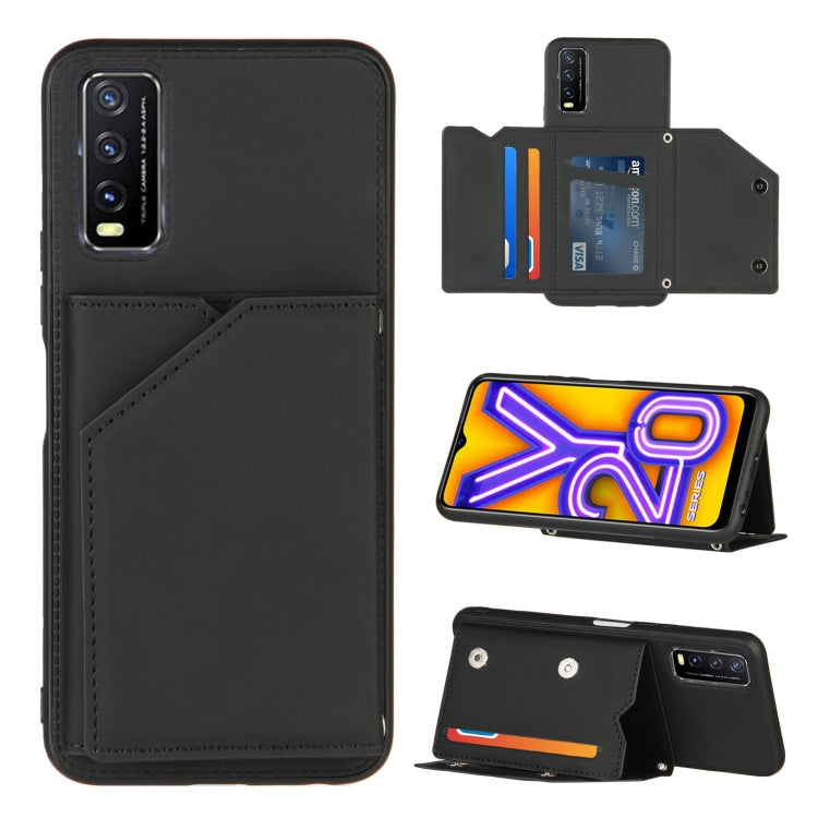 Skin Feel PU + TPU + PC Back Cover Shockproof Case with Card Slots & Holder & Photo Frame, Series 1