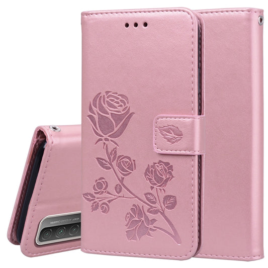 Rose Embossed Horizontal Flip PU Leather Case with Holder & Card Slots & Wallet