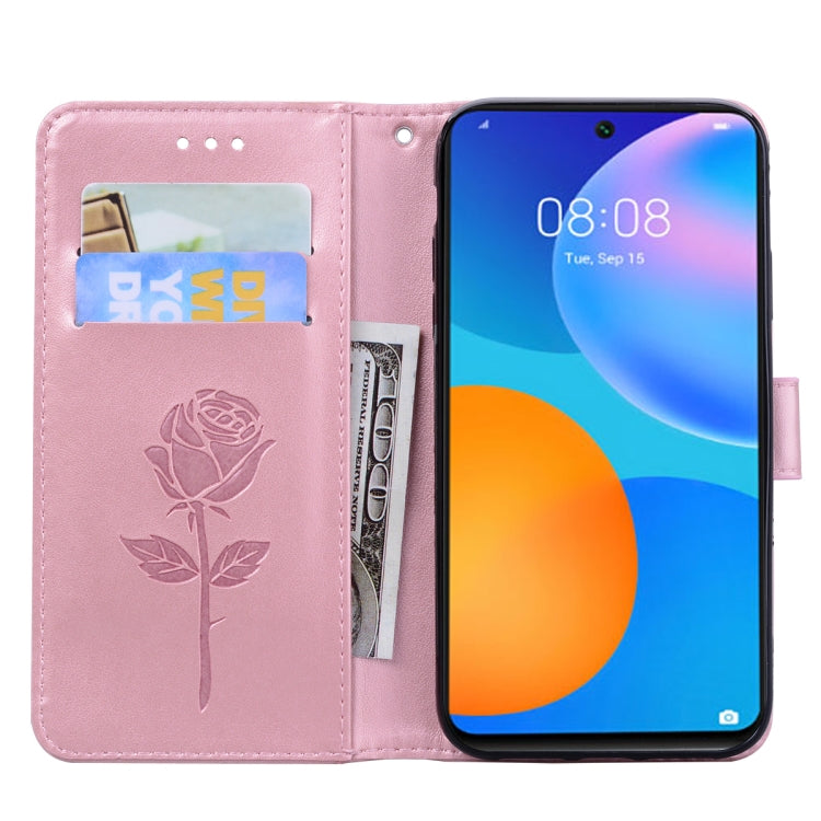 Rose Embossed Horizontal Flip PU Leather Case with Holder & Card Slots & Wallet