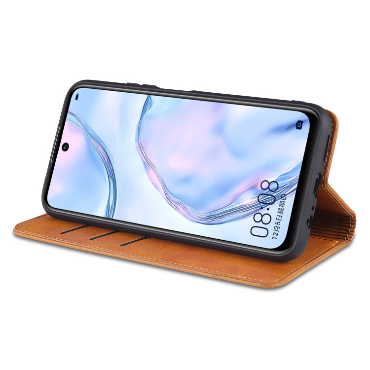 AZNS Magnetic Calf Texture Horizontal Flip Leather Case with Card Slots & Holder & Wallet, For Huawei P smart 2021, For Huawei  Y7a, For Huawei  Enjoy 20 SE 4G