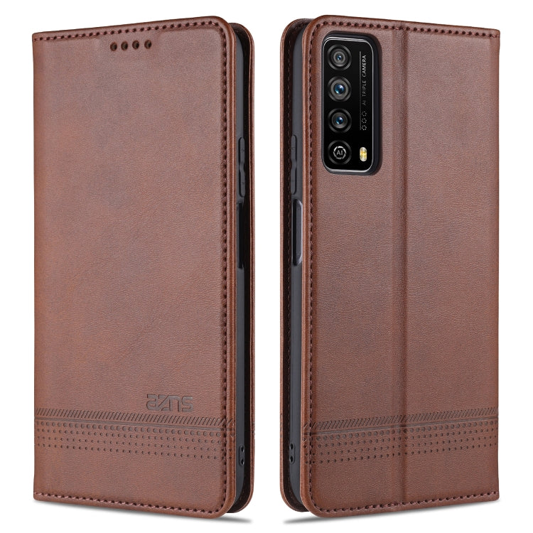 AZNS Magnetic Calf Texture Horizontal Flip Leather Case with Card Slots & Holder & Wallet, For Huawei P smart 2021, For Huawei  Y7a, For Huawei  Enjoy 20 SE 4G