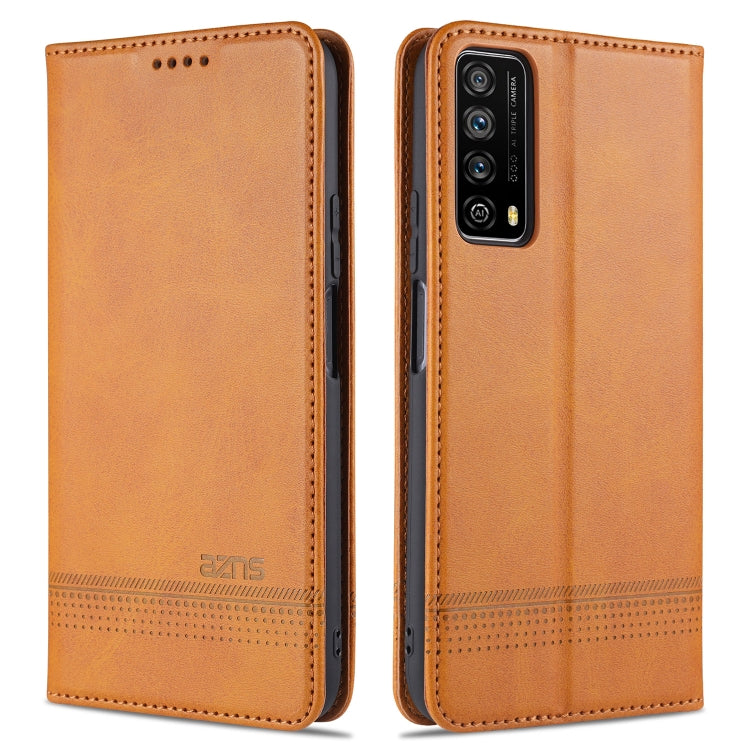 AZNS Magnetic Calf Texture Horizontal Flip Leather Case with Card Slots & Holder & Wallet, For Huawei P smart 2021, For Huawei  Y7a, For Huawei  Enjoy 20 SE 4G