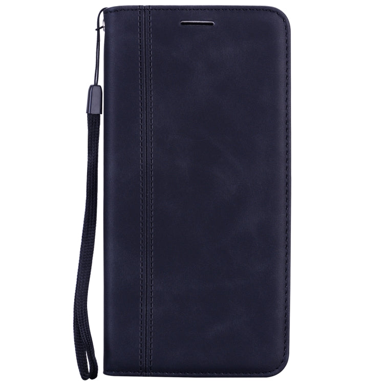 Frosted Business Magnetic Horizontal Flip PU Leather Case with Holder & Card Slot & Lanyard