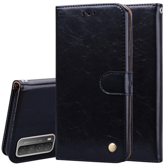 Business Style Oil Wax Texture Horizontal Flip Leather Case with Holder & Card Slots & Wallet