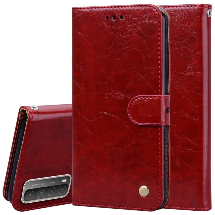 Business Style Oil Wax Texture Horizontal Flip Leather Case with Holder & Card Slots & Wallet