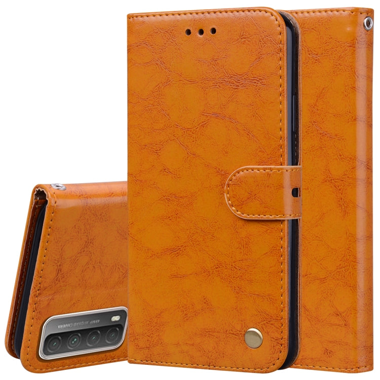 Business Style Oil Wax Texture Horizontal Flip Leather Case with Holder & Card Slots & Wallet