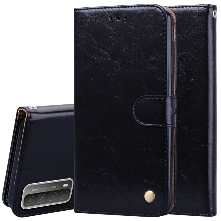 Business Style Oil Wax Texture Horizontal Flip Leather Case with Holder & Card Slots & Wallet, For Huawei P smart 2021, For Huawei Honor 10X Lite