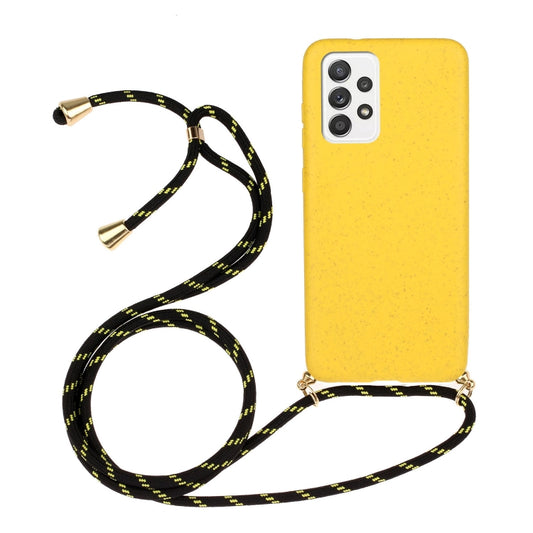 Wheat Straw Material + TPU Protective Case with Lanyard, For Samsung Galaxy A52 5G / 4G, For Samsung Galaxy A72 5G / 4G