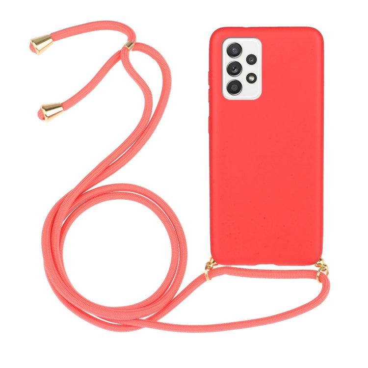 Wheat Straw Material + TPU Protective Case with Lanyard, For Samsung Galaxy A52 5G / 4G, For Samsung Galaxy A72 5G / 4G