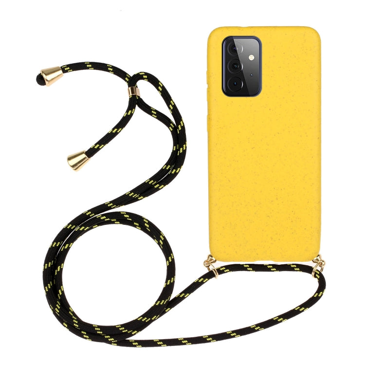 Wheat Straw Material + TPU Protective Case with Lanyard, For Samsung Galaxy A52 5G / 4G, For Samsung Galaxy A72 5G / 4G